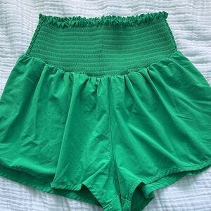 Aerie High Waist Smocked Lined Shorts